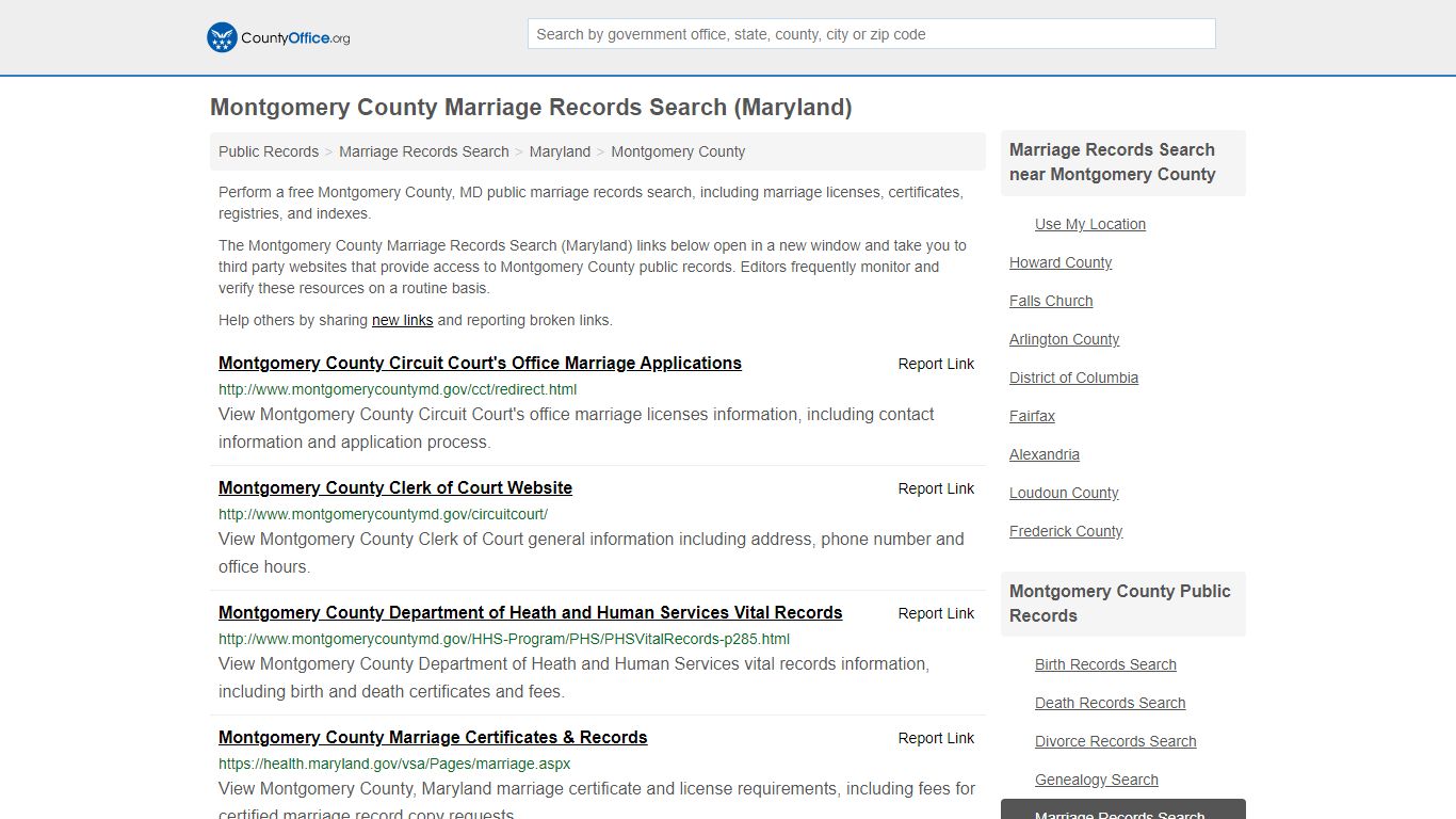 Marriage Records Search - Montgomery County, MD (Marriage ...