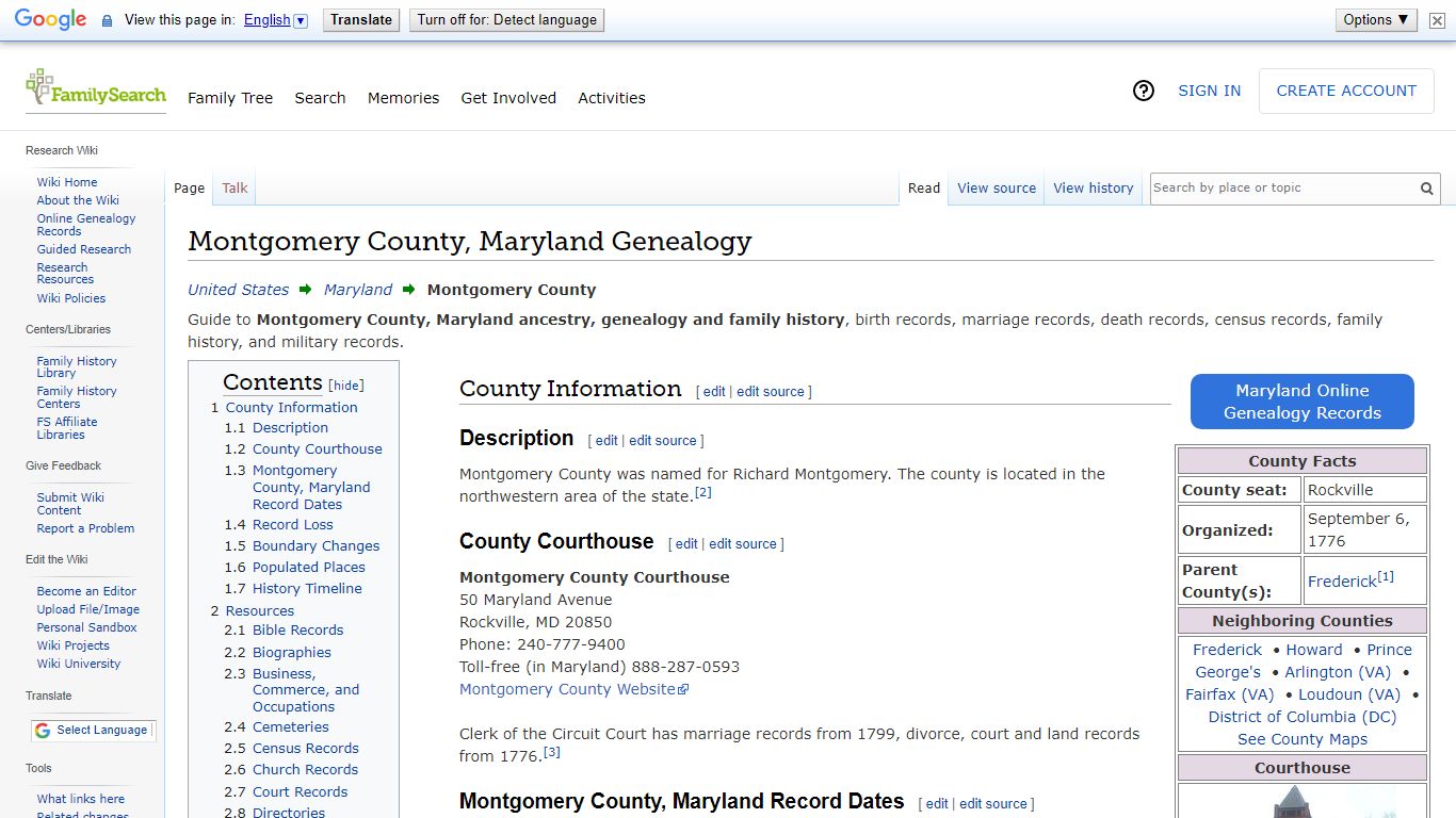 Montgomery County, Maryland Genealogy • FamilySearch